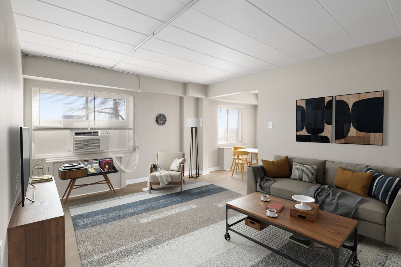Living Room at 617 W Riverview Apartments